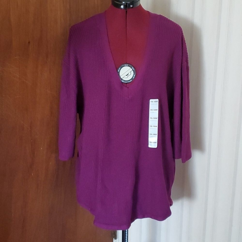 BEVERLY Drive V-neck  pullover sweater size 16/18  NWT